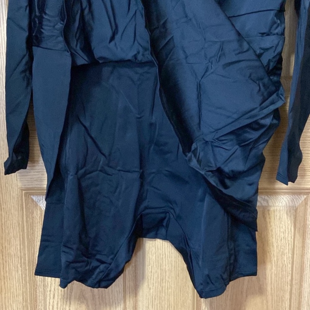 New Plus Size 20 Black Modest Long Sleeve Zip one piece Swimsuits For all swim - Picture 6 of 6